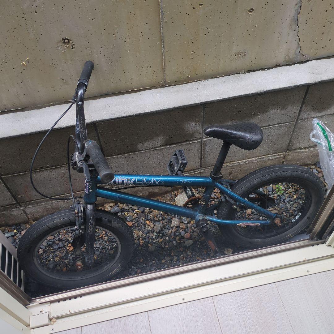 青色 BMX 自転車 小径タイヤ 京都
