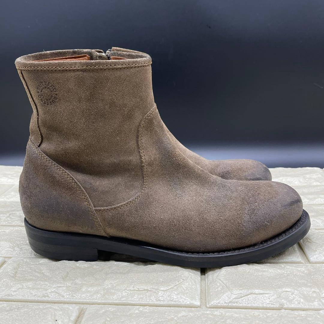 【良品】BUTTERO ブッテロ サイドジップブーツ 42 ブラウン レザー