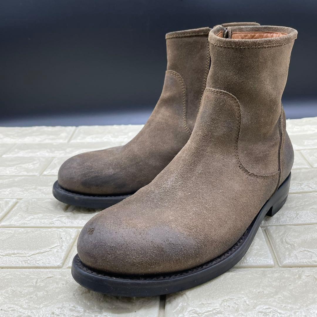 【良品】BUTTERO ブッテロ サイドジップブーツ 42 ブラウン レザー