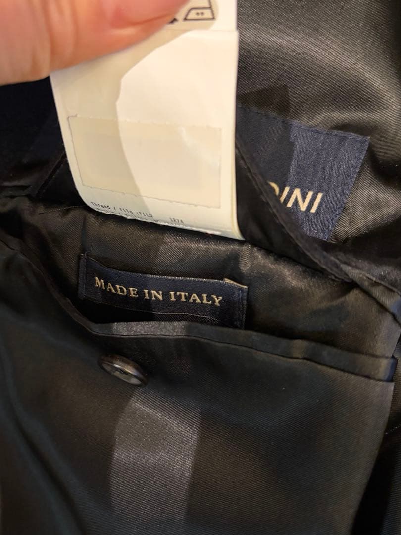 LARDINI ブラック チェスターコート　カシミヤ　44