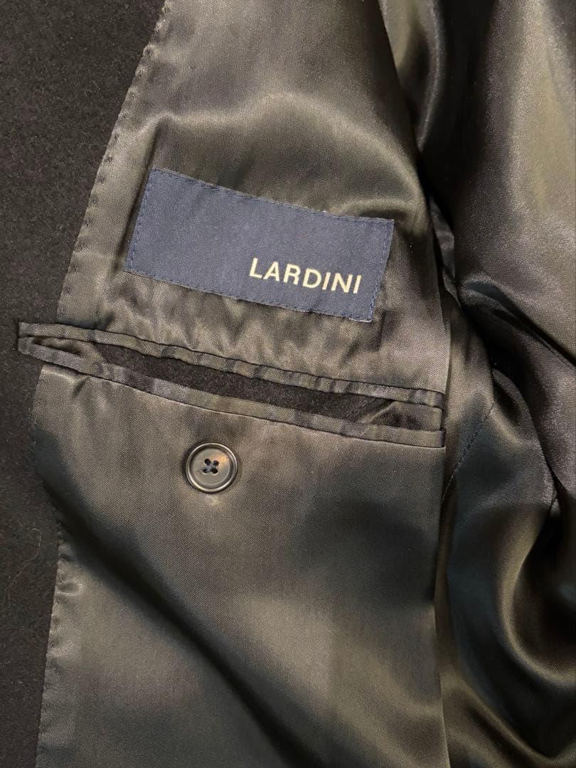 LARDINI ブラック チェスターコート　カシミヤ　44
