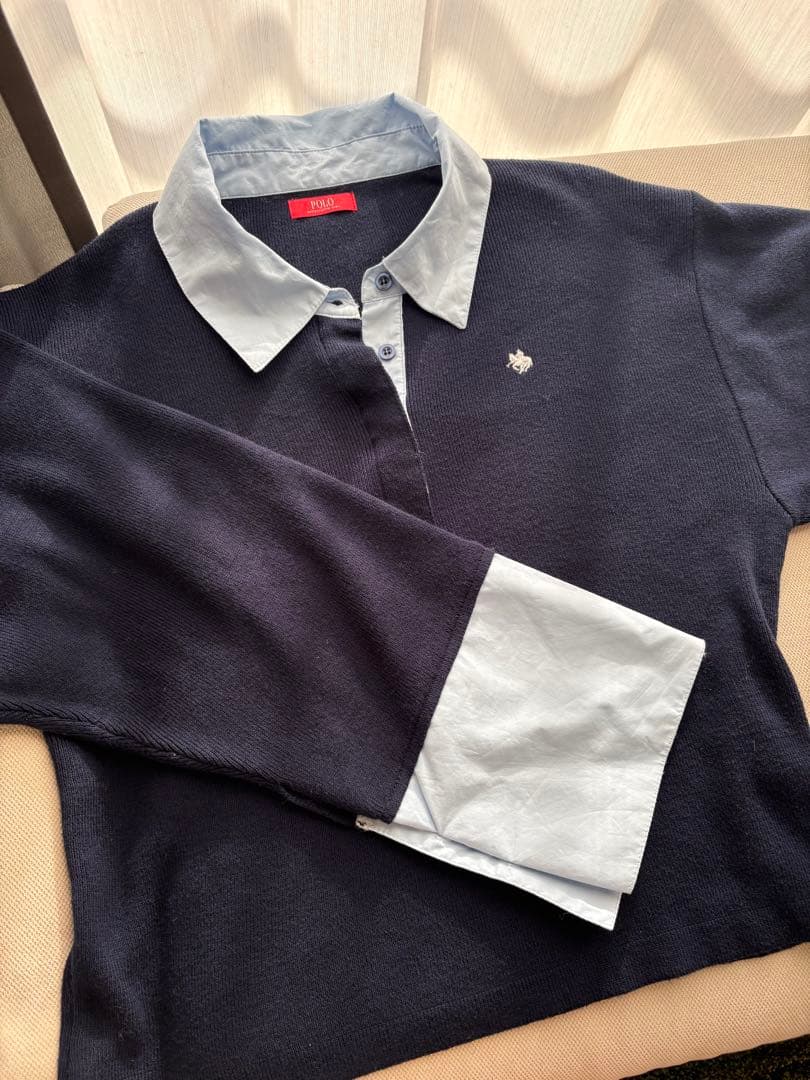 【POLO BCS】コラボシャツカラーカフスニットプルオーバー
