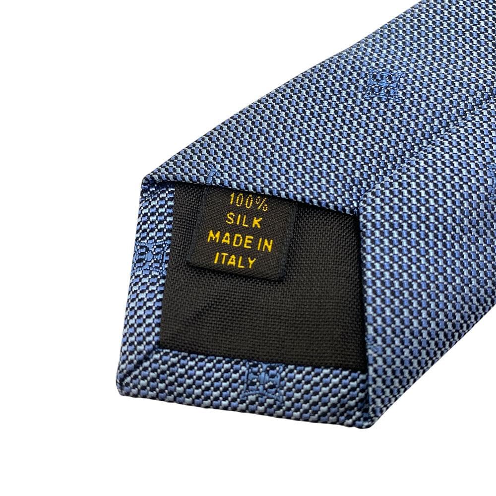 【極美品】 ルイヴィトン ネクタイ モノグラム LV ロゴ シルク ブルー