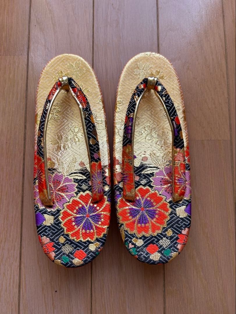 七五三 帯　7点セット 花柄 金色