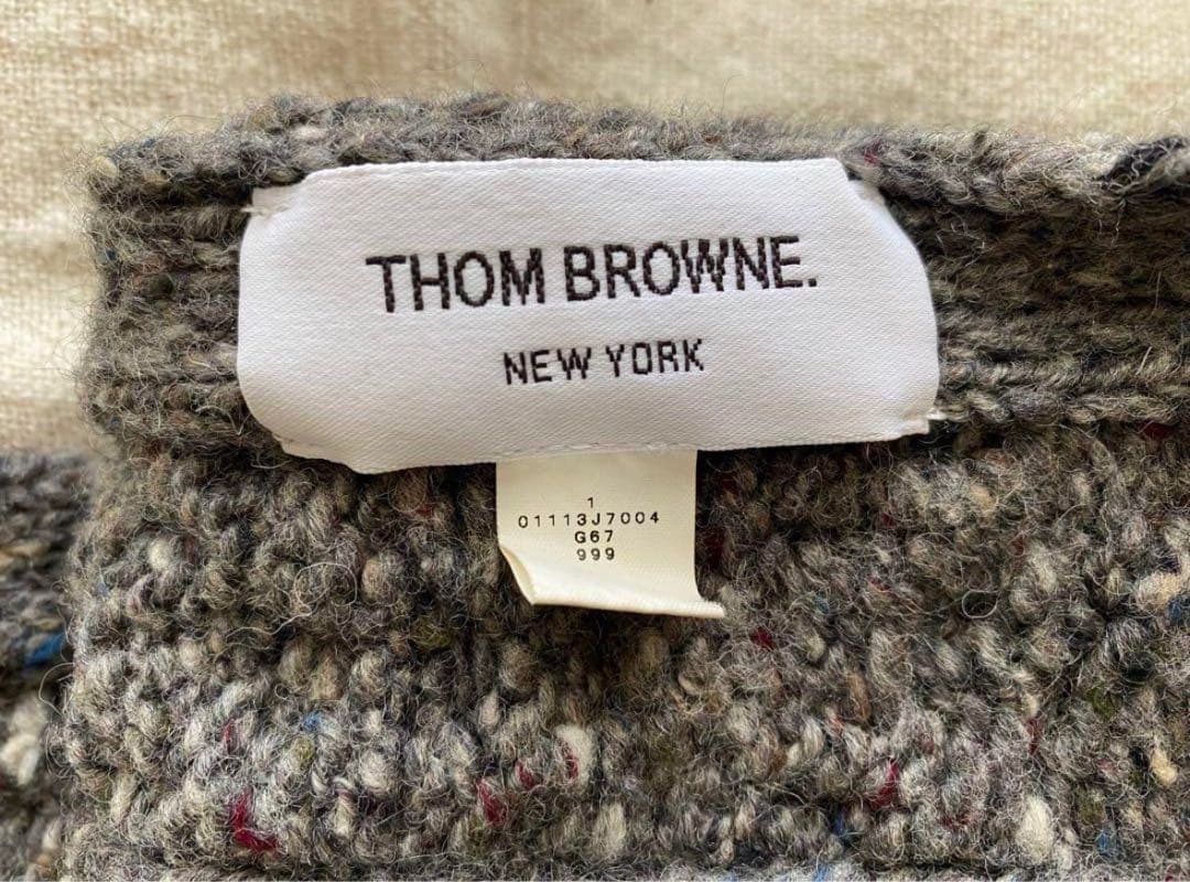 THOM BROWNE トムブラウン ケーブル編み大判マフラー