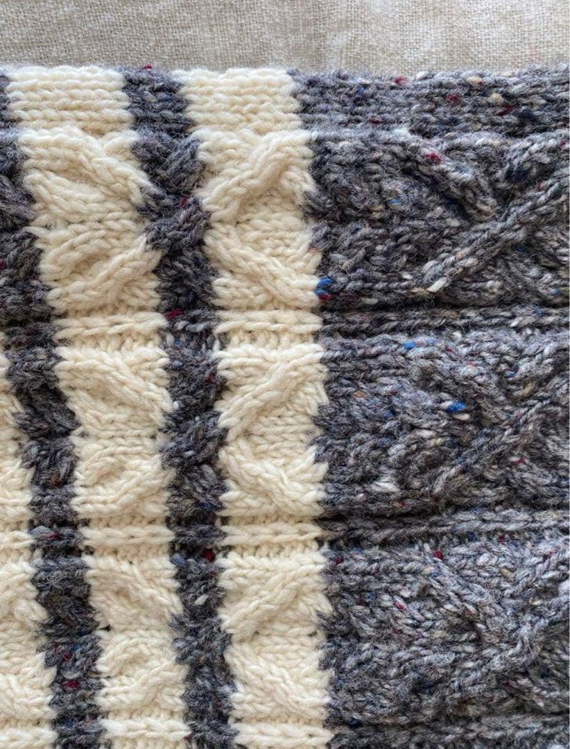 THOM BROWNE トムブラウン ケーブル編み大判マフラー