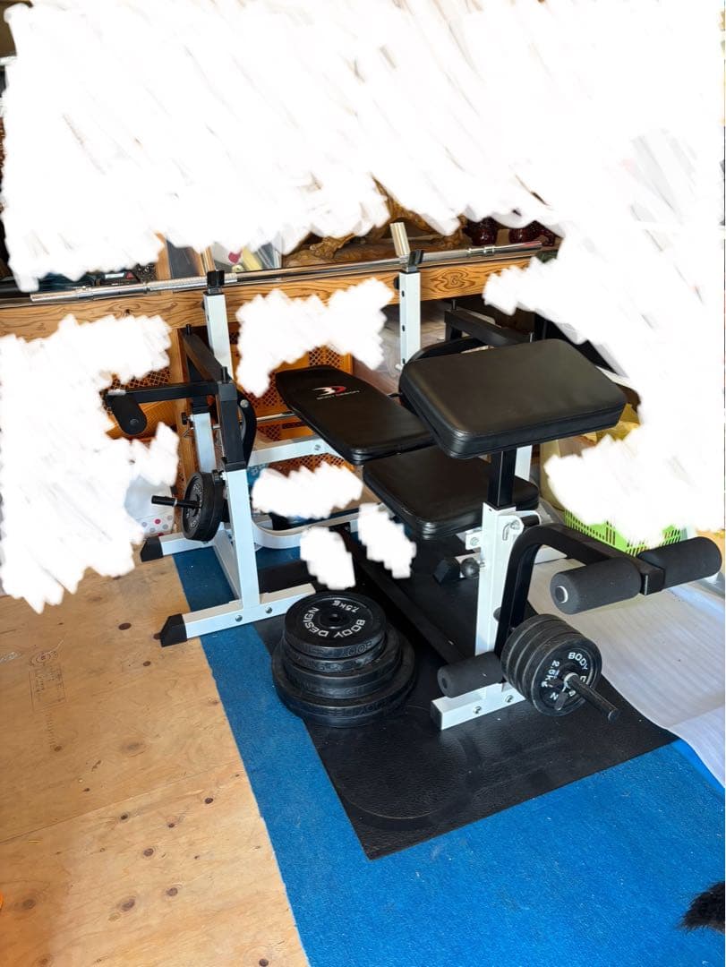 [引き取り限定]BODY DESIGN トレーニングベンチ ベンチプレスセット