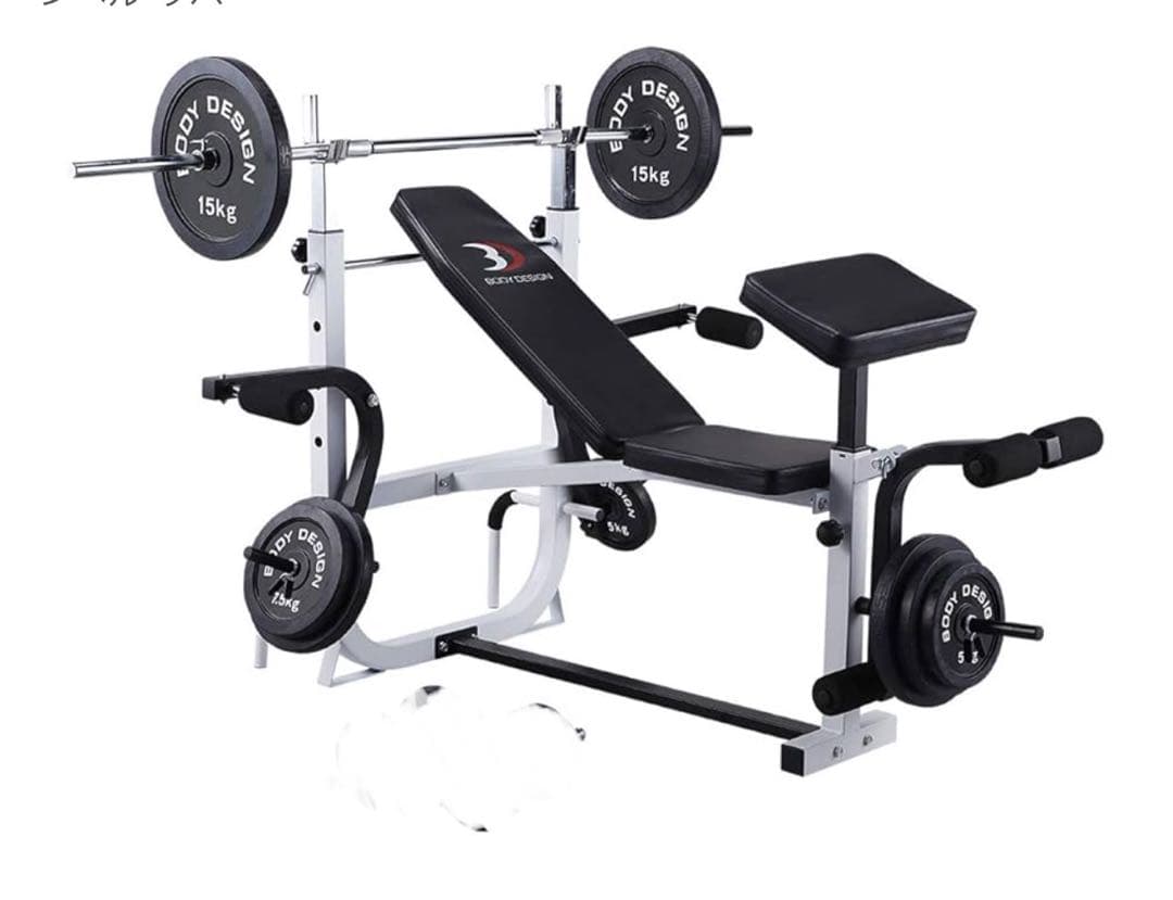 [引き取り限定]BODY DESIGN トレーニングベンチ ベンチプレスセット