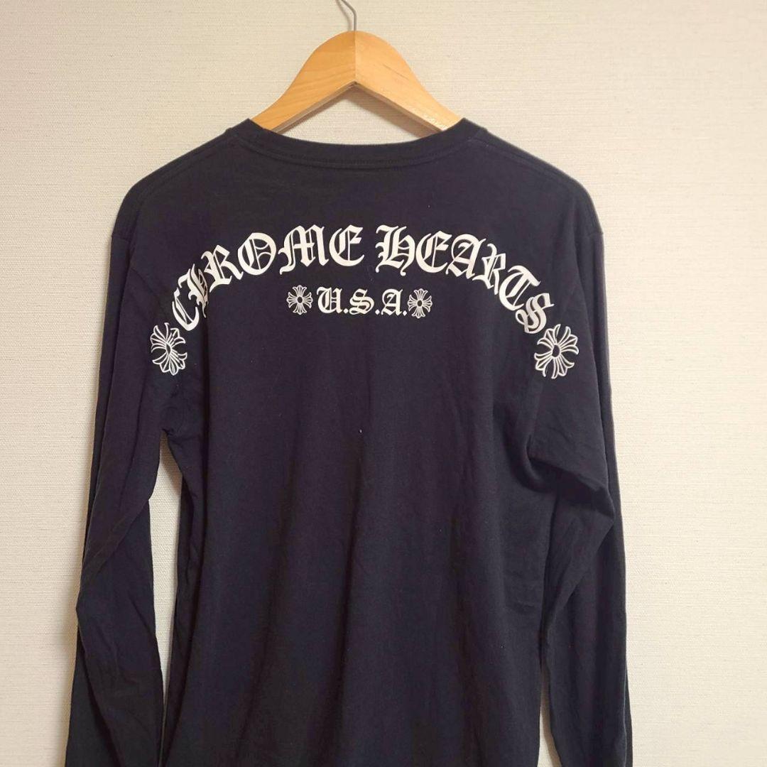クロムハーツ バック アーチロゴ カットソー Tシャツ ロンT 長袖 M 黒