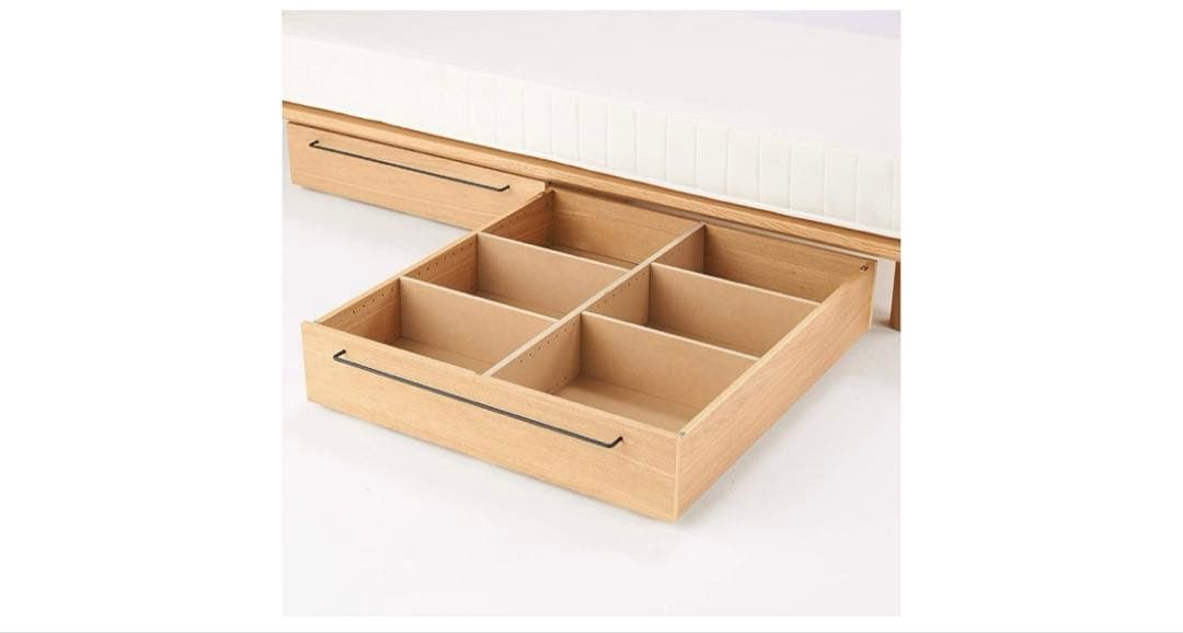 無印良品　ベッド下収納　大　オーク材　未使用品 2個セット　ふた2個付き