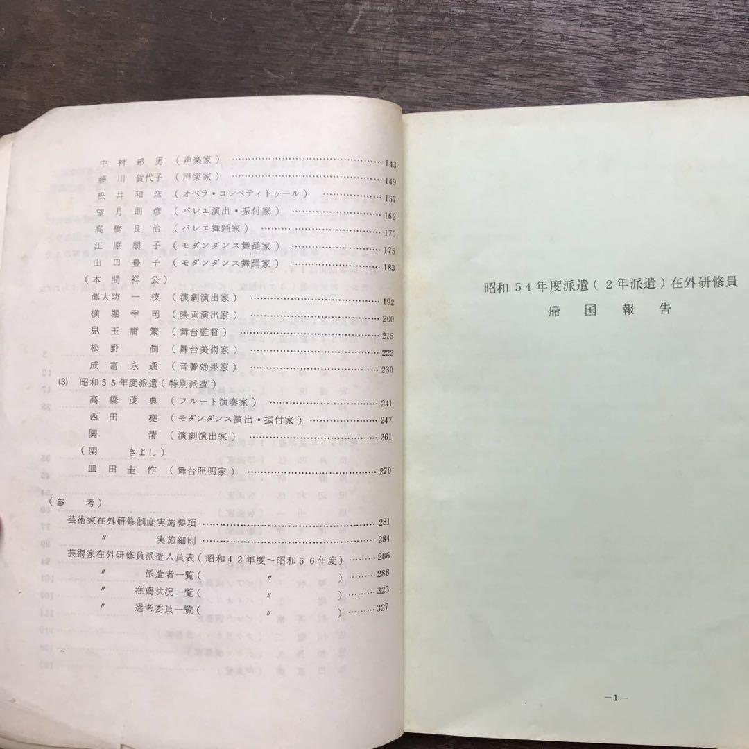 希少 非売品 1982年 文化庁芸術家在外研修員 研修報告書 芸術家育成 アート