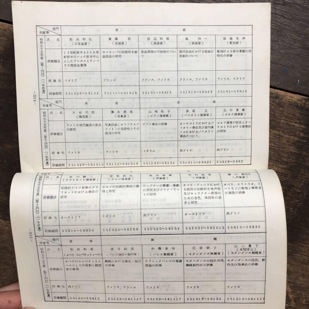 希少 非売品 1982年 文化庁芸術家在外研修員 研修報告書 芸術家育成 アート
