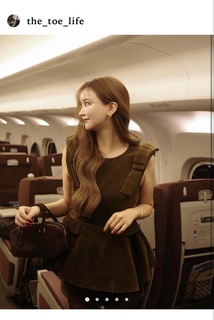 The toe Dachau Sleeveless Peplum ブラウンS