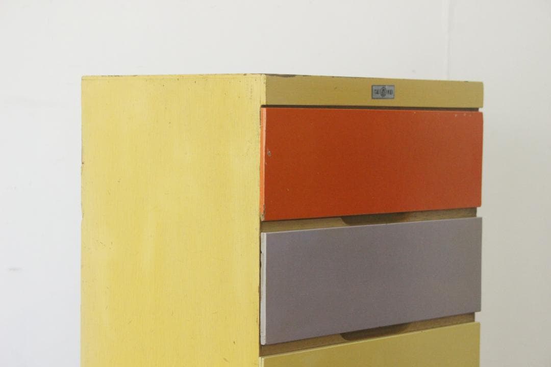 レトロ ベビーチェスト 箪笥 タンス 衣料 収納 引き出し 抽斗 5杯 木製 A