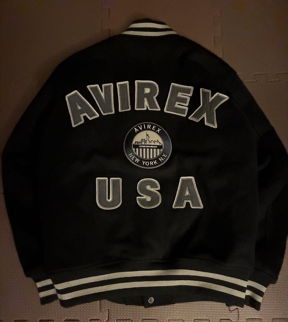 【Avirex】ウールモッサ バーシティ ジャケット スタジャン