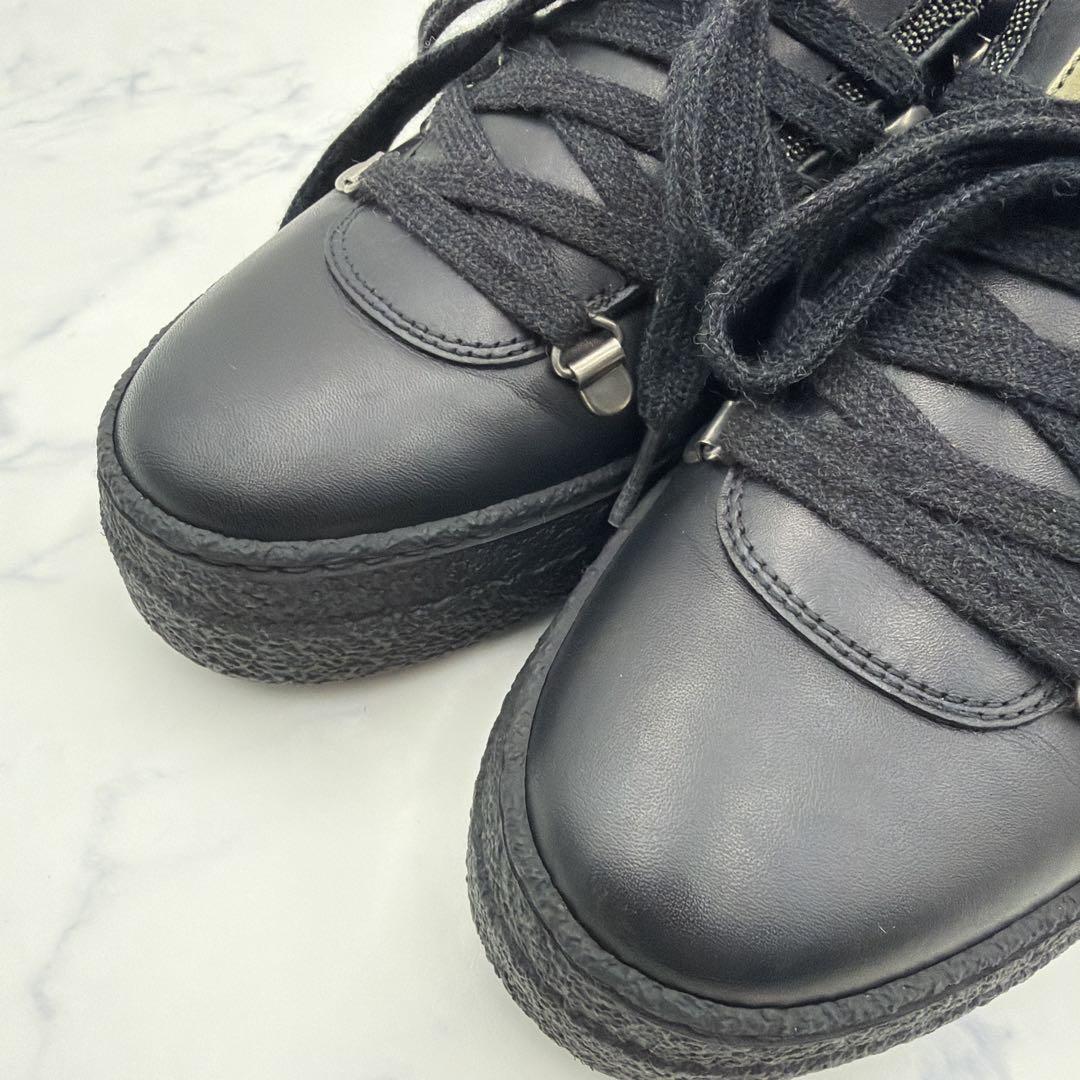 美品 ブルネロクチネリ モニーレ レザー スニーカー 黒 37 厚底 23.5