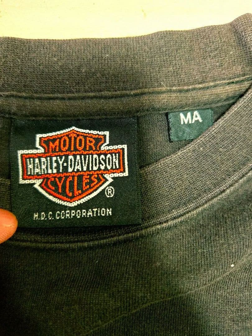 激レアイエローフレイム！Harley-Davidson 長袖カットソー ドラゴン