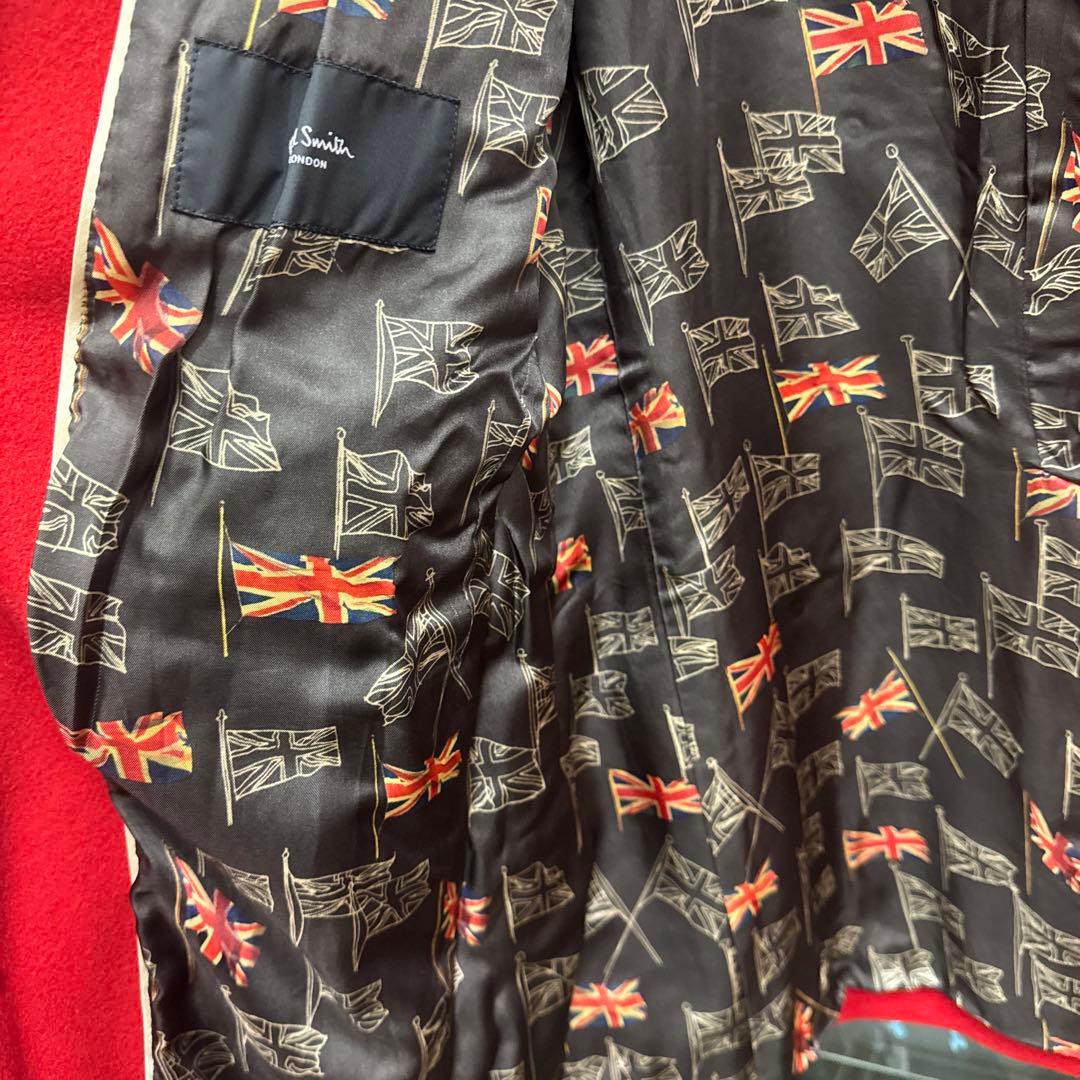 ポールスミス　レア　赤いチェスターコート ユニオンジャック柄