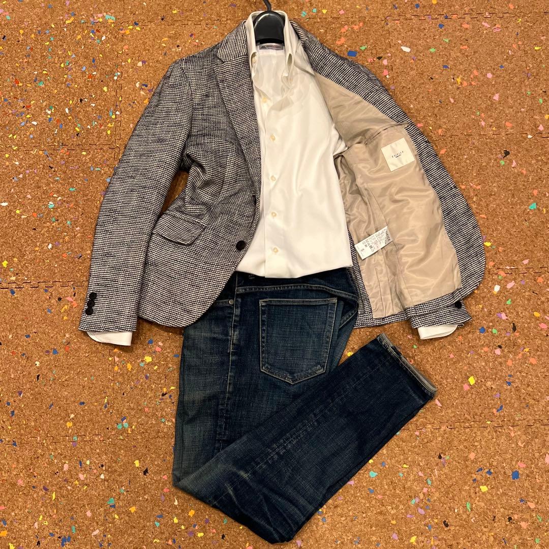 EDIFICE ジャケット 白×紺 Sサイズ