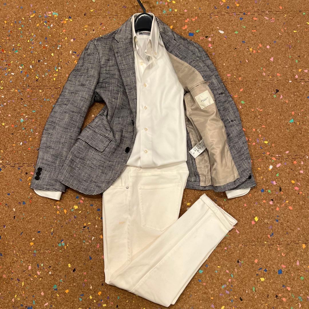 EDIFICE ジャケット 白×紺 Sサイズ