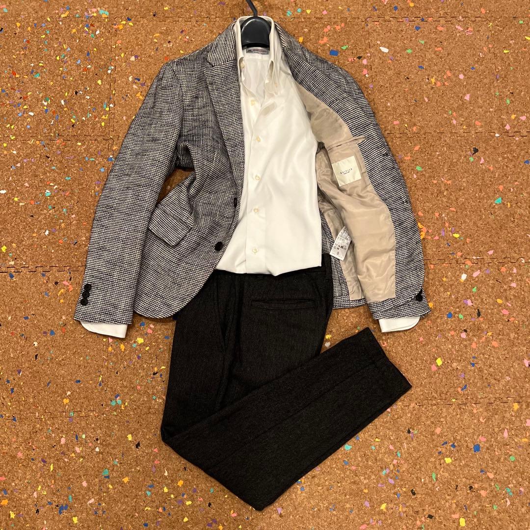 EDIFICE ジャケット 白×紺 Sサイズ