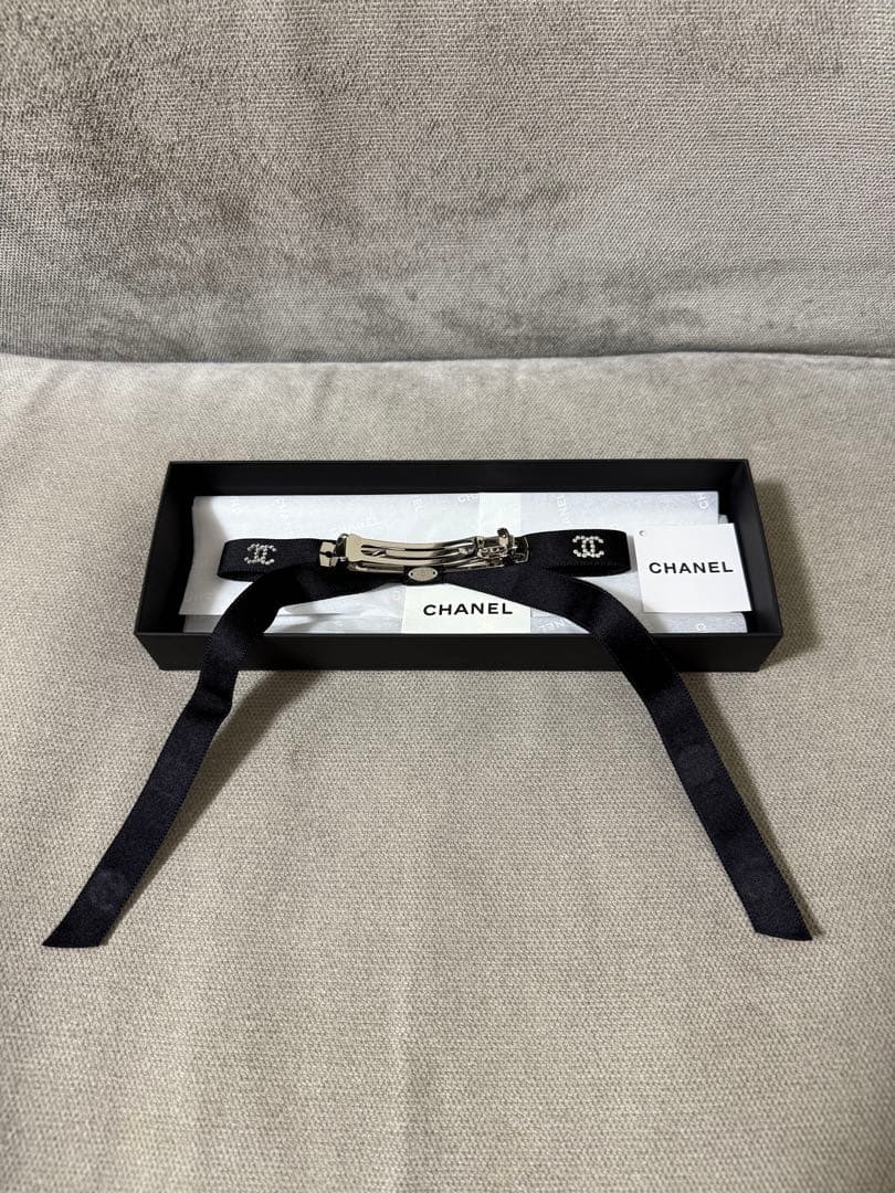 値下げ！新品未使用　シャネル　ボウ　バレッタ　リボン　ブラック　25B 最新作