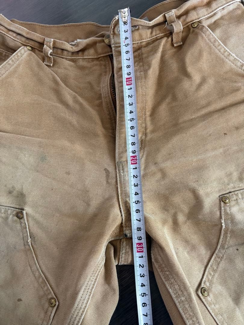 希少 USA製 ビンテージ カーハート ダブルニー ペインターパンツ ベージュ