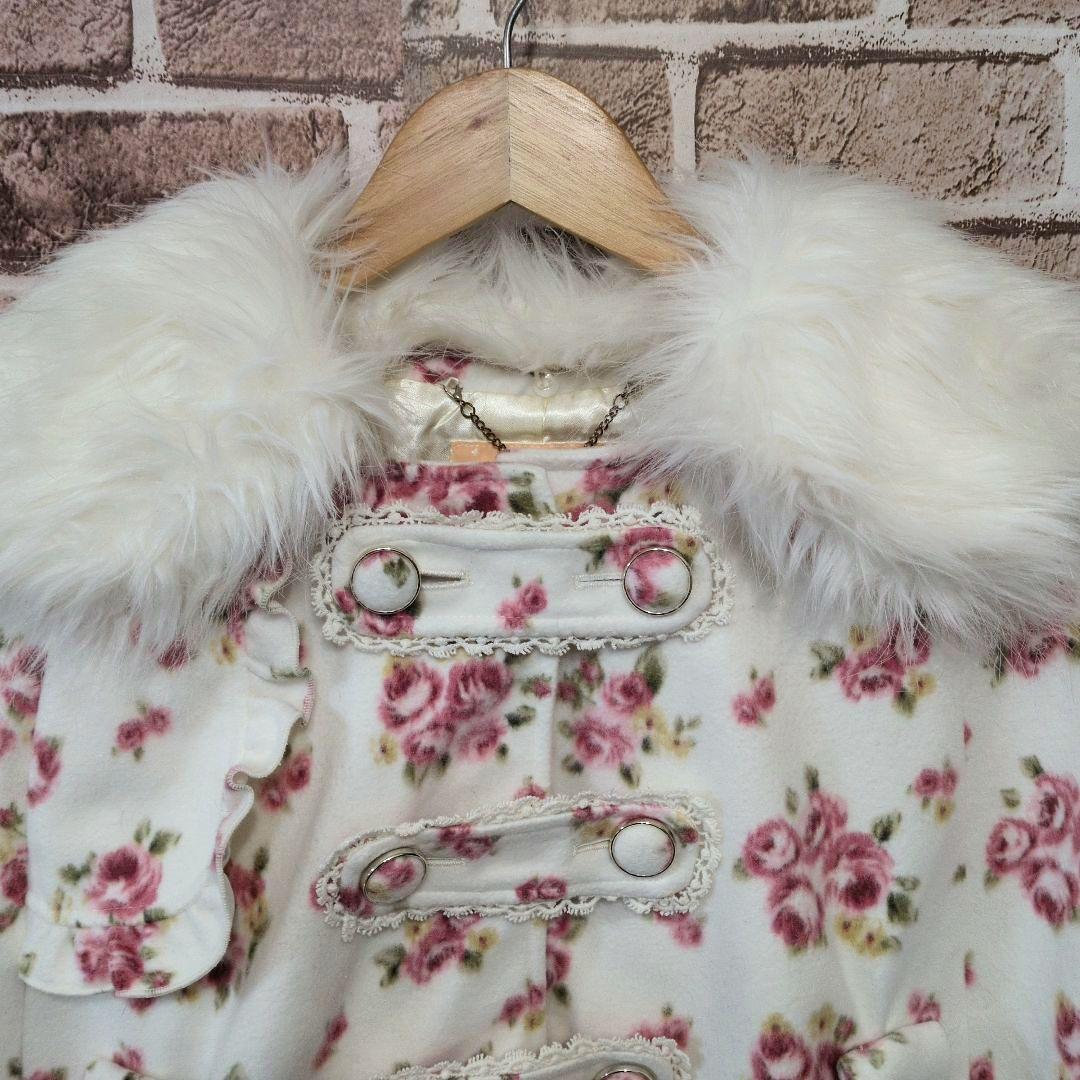 【レア✨】リズメロ　花柄ポンチョ　ファー付き LIZLISA