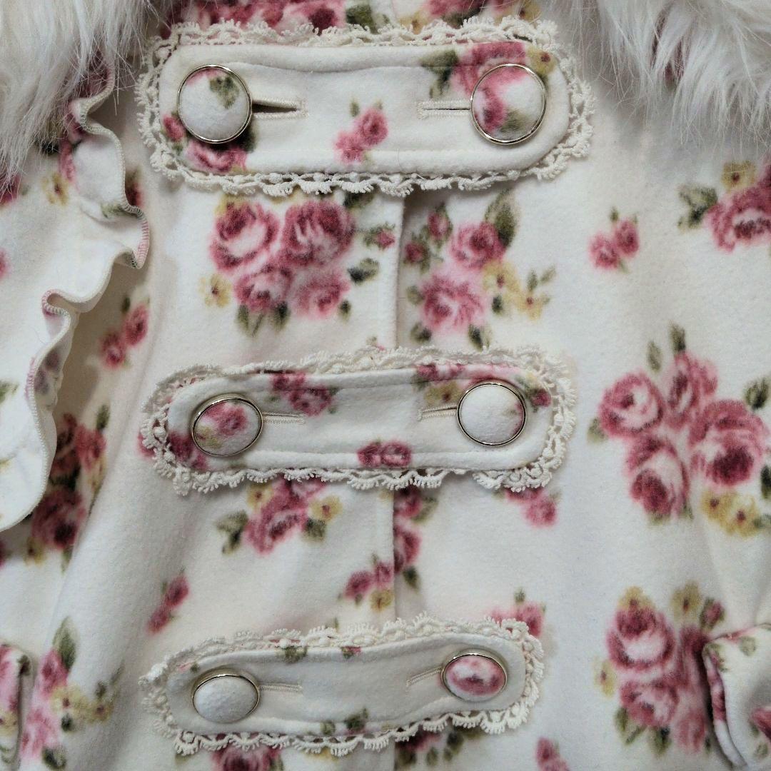 【レア✨】リズメロ　花柄ポンチョ　ファー付き LIZLISA