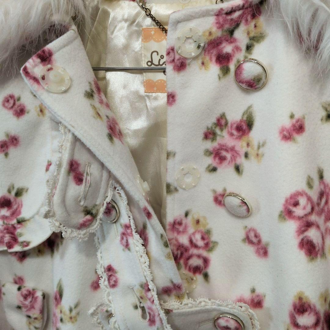 【レア✨】リズメロ　花柄ポンチョ　ファー付き LIZLISA