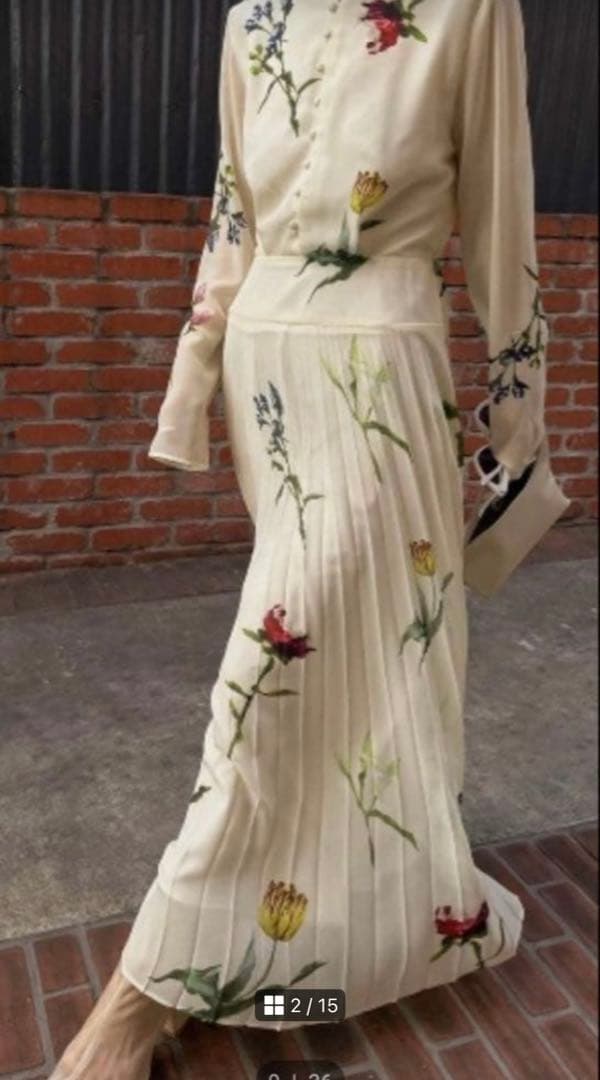 Ameri　SOFIA PLEATS DRESS Mサイズ　アイボリー