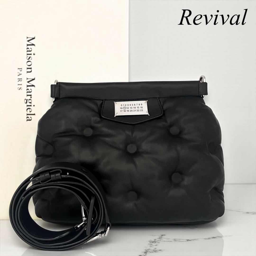 【美品】マルジェラ　グラムスラム　ラムスキン　ショルダーバッグ　ブラック　704