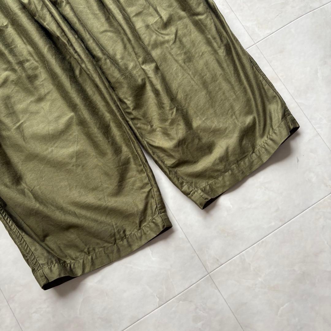 mizuiroind ミズイロインド モールスキン ワイドカーゴパンツ カーキ