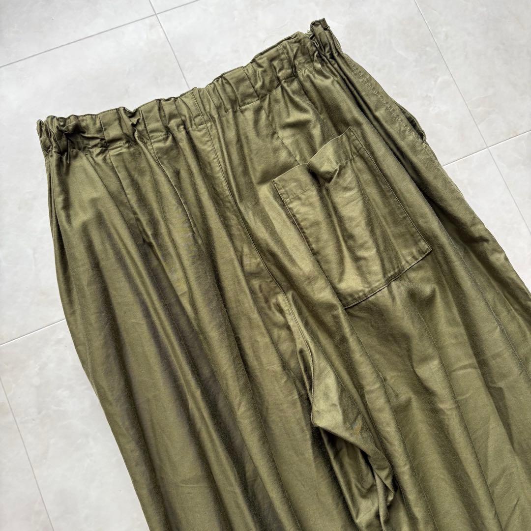 mizuiroind ミズイロインド モールスキン ワイドカーゴパンツ カーキ