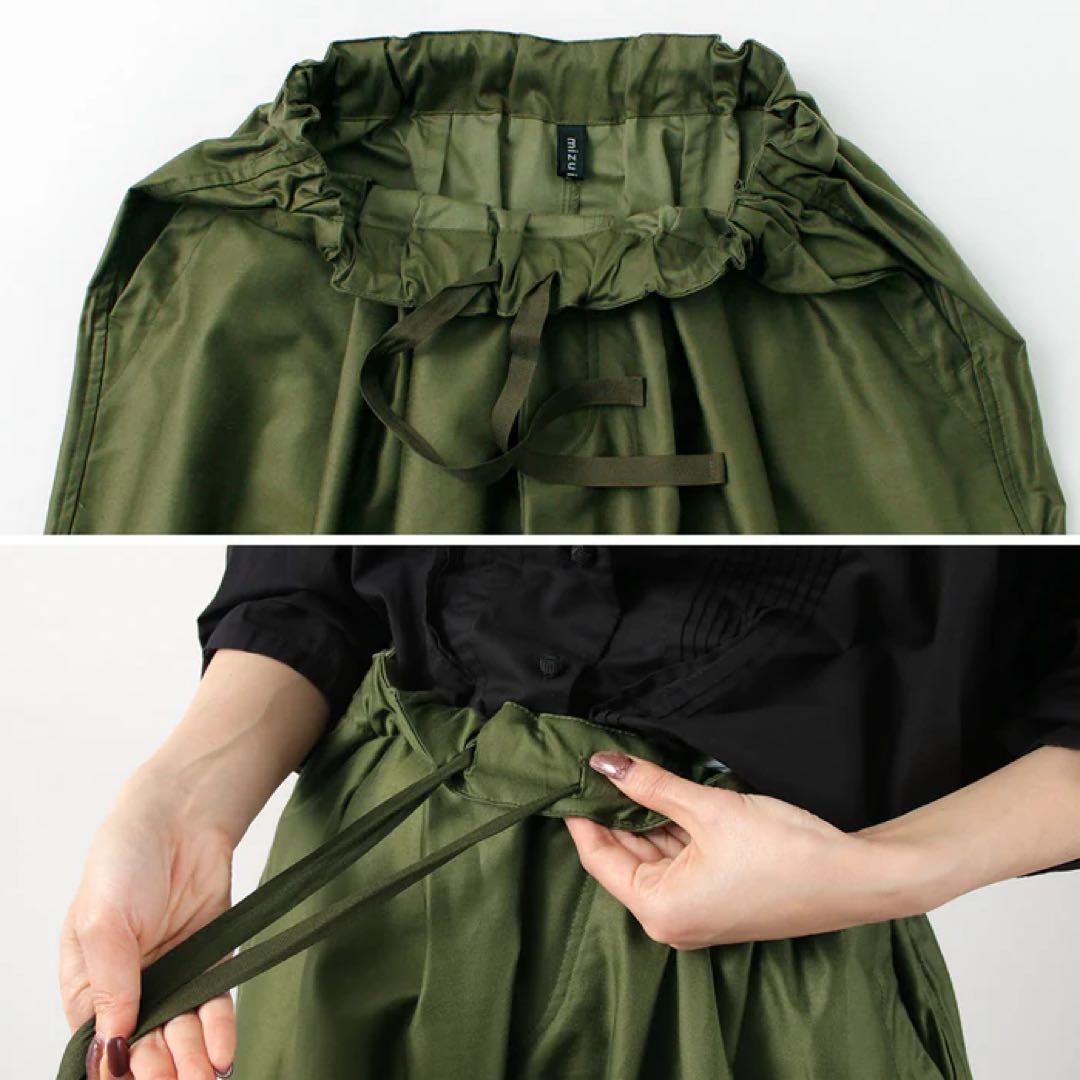 mizuiroind ミズイロインド モールスキン ワイドカーゴパンツ カーキ