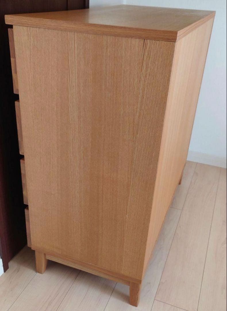 スヌ　美品 無印良品 脚付き木製チェスト4段