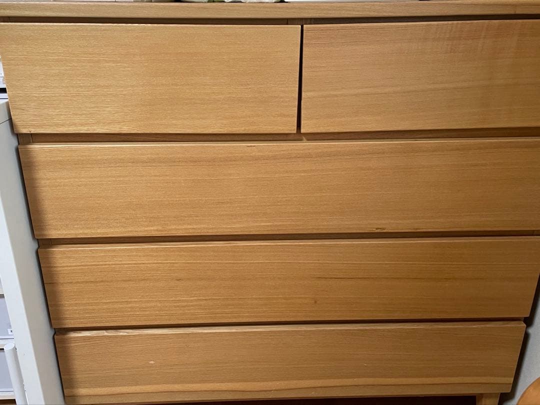 スヌ　美品 無印良品 脚付き木製チェスト4段