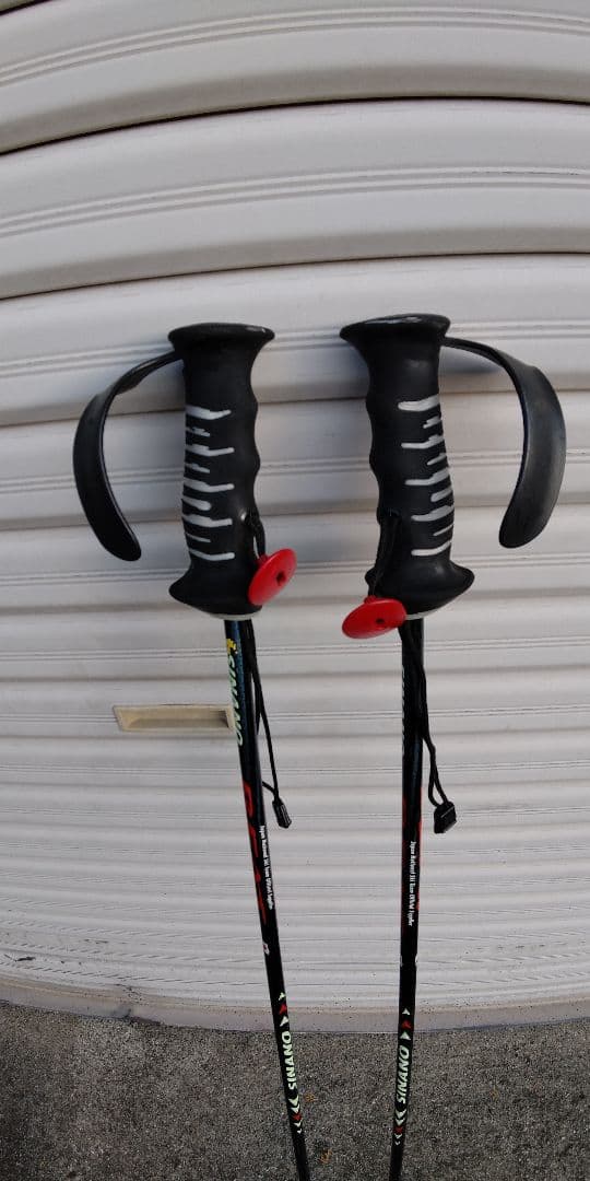 スキー用ストック 黒 赤