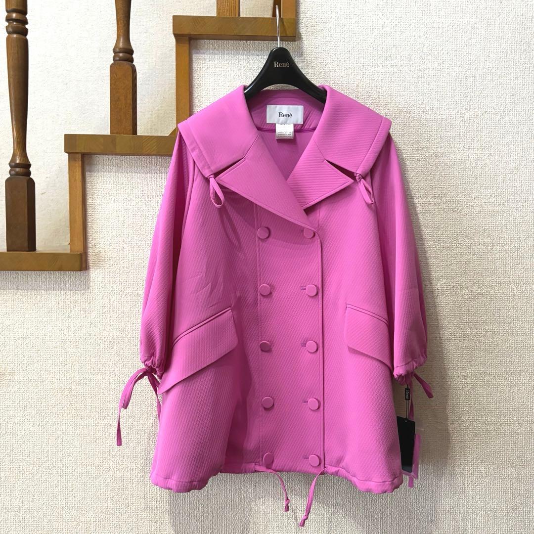 新品　ルネ　rene ブルゾン　コート　マゼンタ　羽織り　ピンク