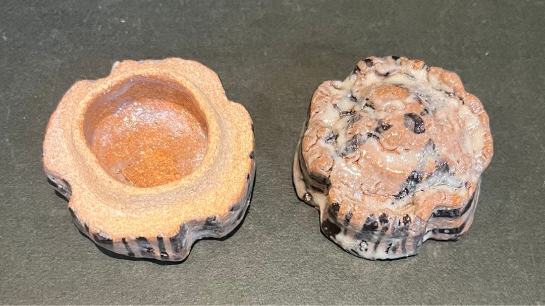 未使用　中里重利　絵唐津香合　共箱あり　百貨店購入　中里太郎右衛門