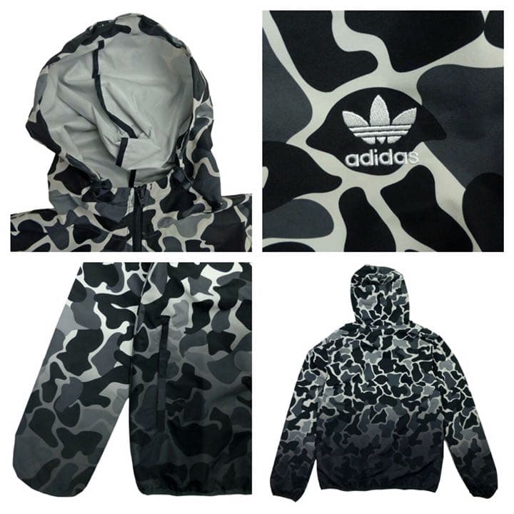 アディダスオリジナルス　カモフラ ナイロンパーカー