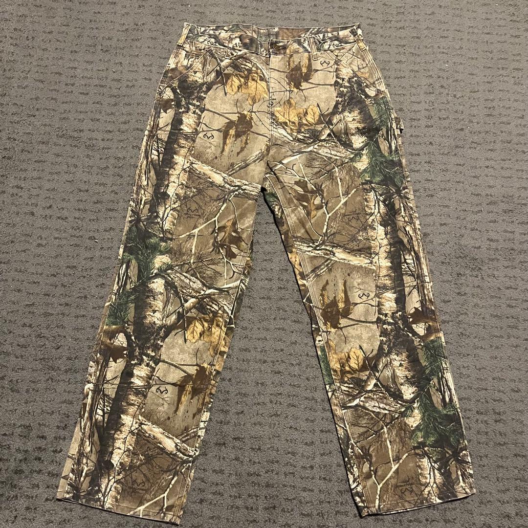 Carhartt リアルツリー　カモ　ワークパンツ　USA製　革タグ