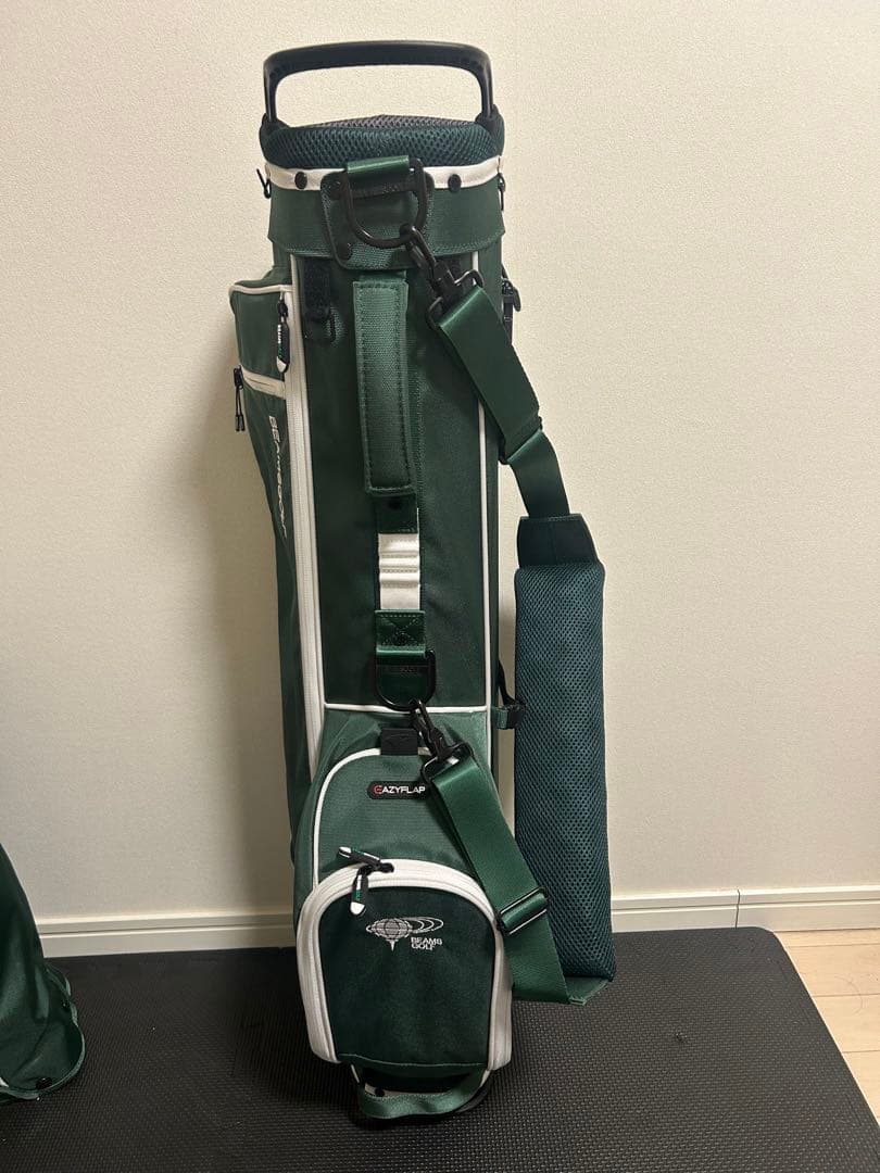 【美品】BEAMS GOLF スリムスタンド キャディバッグ グリーン