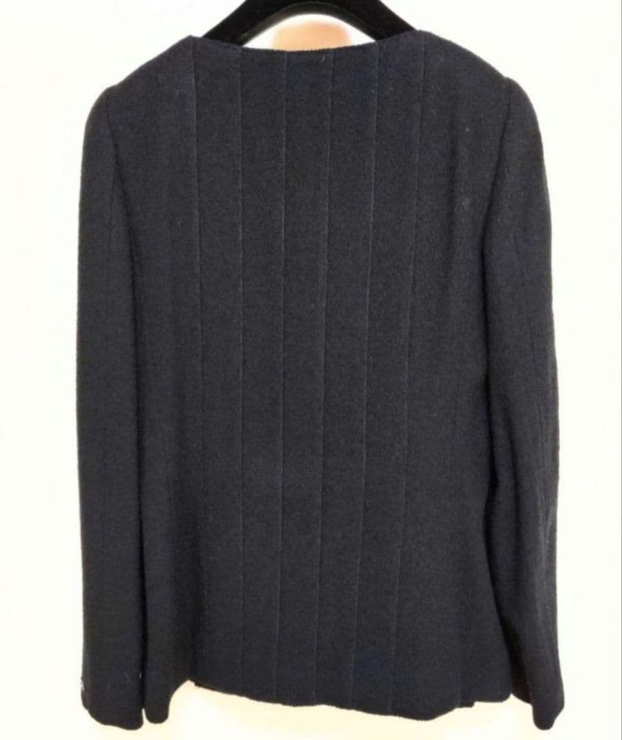 size38 シャネル　CHANEL　ノーカラージャケット　ブラック