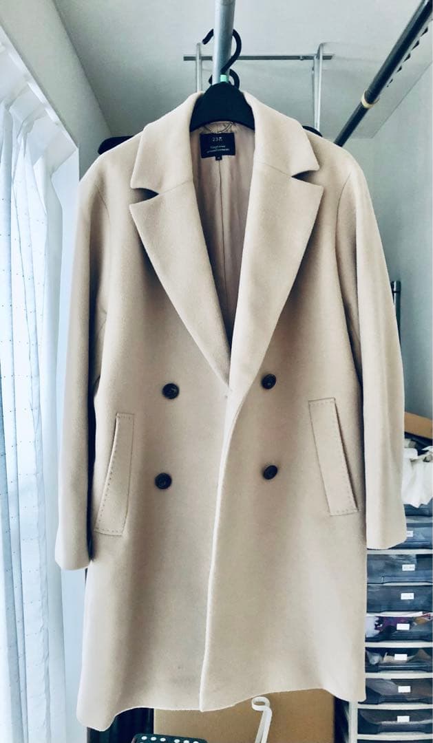 美品　上質　23区　ベージュ　チェスターコート ウール　40 コート