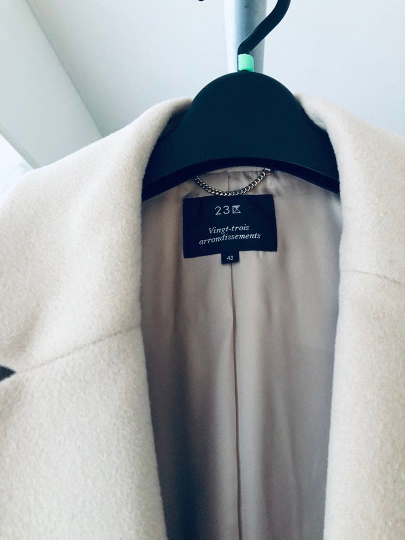 美品　上質　23区　ベージュ　チェスターコート ウール　40 コート