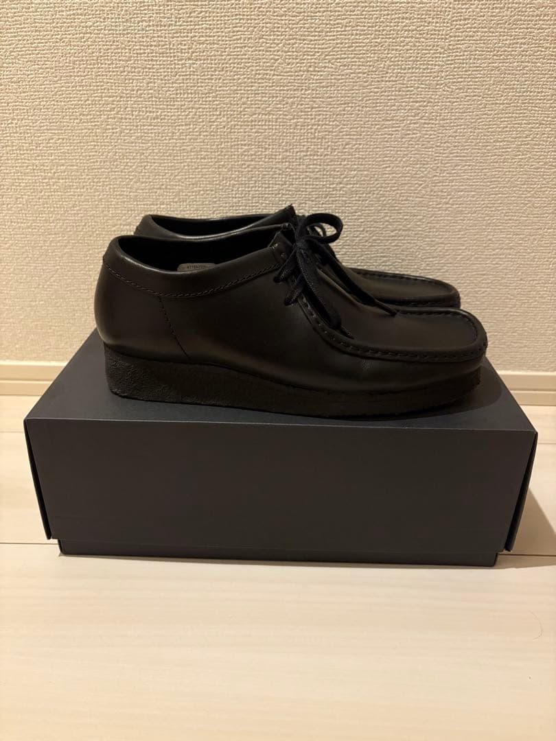 クラークス ワラビー ブラックレザー 24.5cm