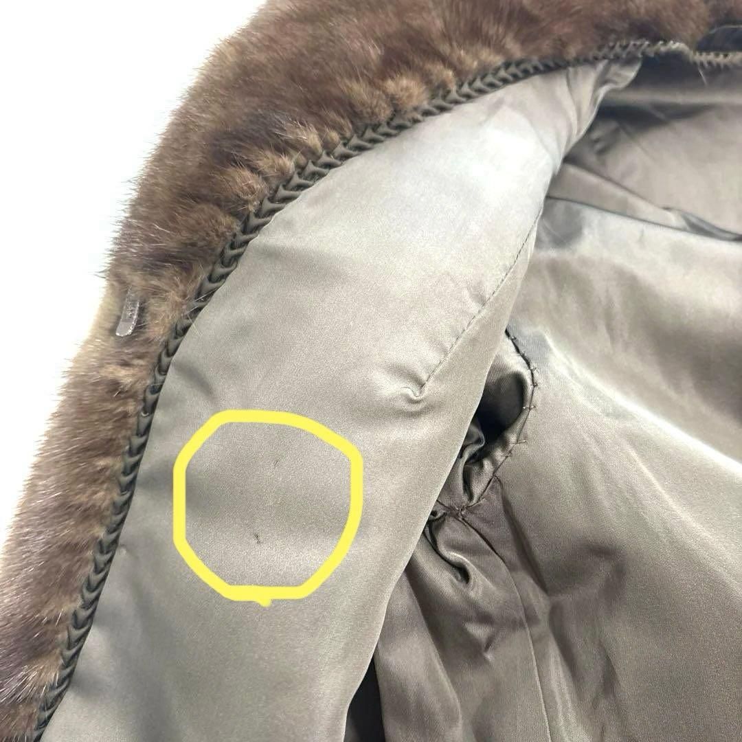 リアルファー 毛皮コート ミンク相当 ブラウン 11号 現状品