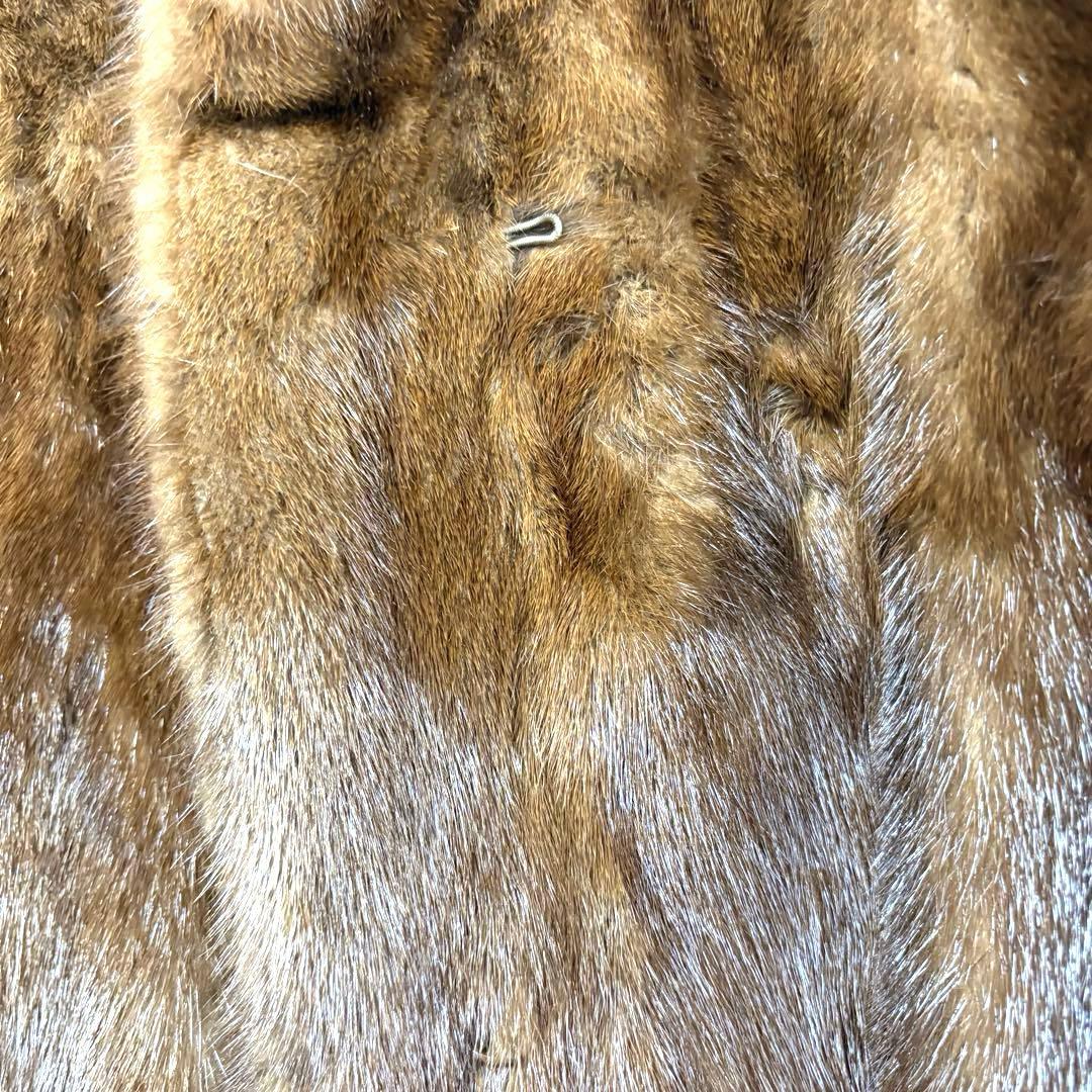 リアルファー 毛皮コート ミンク相当 ブラウン 11号 現状品