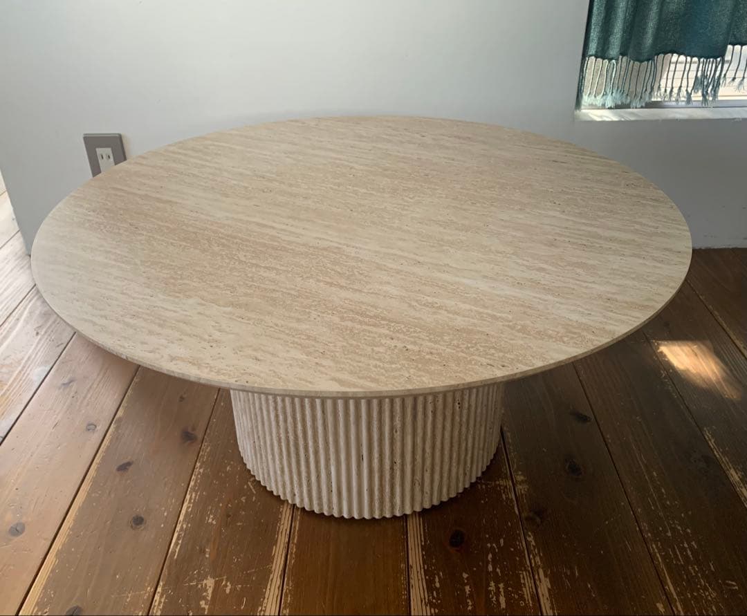 LOWYA トラバーチン柄ネストテーブル リビングテーブル（大）